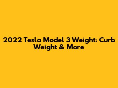 2022 Tesla Model 3 Weight: Curb Weight & More