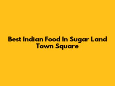 Best Indian Food In Sugar Land Town Square