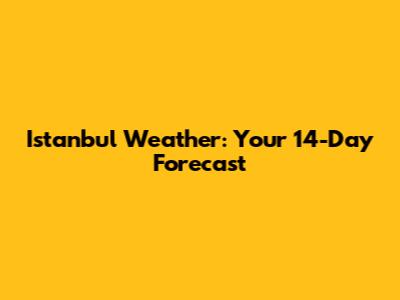 Istanbul Weather: Your 14-Day Forecast