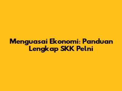 Menguasai Ekonomi: Panduan Lengkap SKK Pelni
