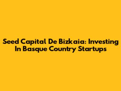 Seed Capital De Bizkaia: Investing In Basque Country Startups