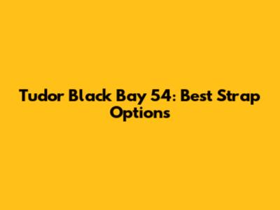 Tudor Black Bay 54: Best Strap Options